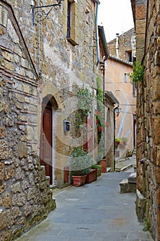 Alley With Old Buildings In Italian City