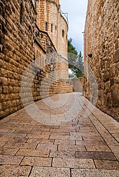 An alley in the old city in Jerusalem.