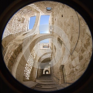 An alley in the old city in Jerusalem.