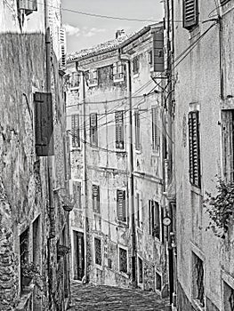 Alley in the old town of Motovun, Istria, Croatia