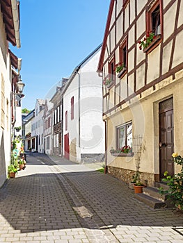 Alley in the old town of Maria Laach in Eifel region