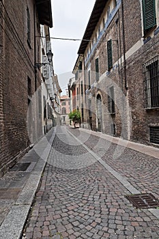 Alley of Piacenza. Emilia-Romagna. Italy.