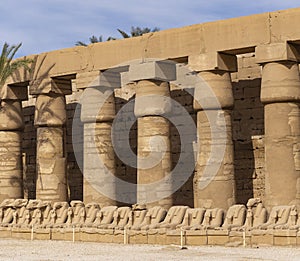 Alley of the ram-headed Sphinxes. Karnak Temple. Luxor, Egypt.