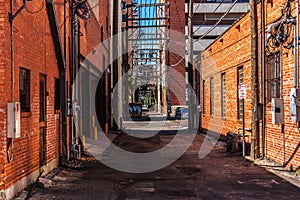 An alley with red brick buildings in Amarillo photo