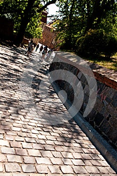 Alley of Spichrze in Grudziadz Poland