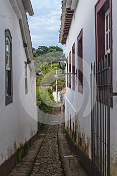 Alley in Tiradentes in Minas Gerais