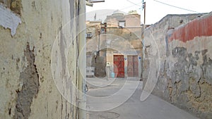 Alley and traditional houses in Muharraq, Bahrain