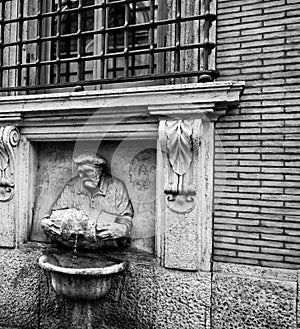 Detail of the fountain in via del Corso in rome photo