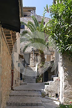 Alley of village Tourrettes-sur-Loup in France