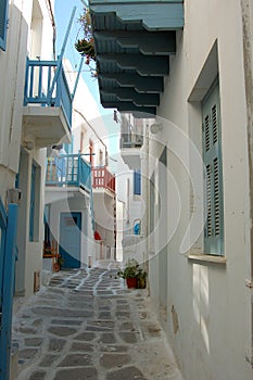 Alley Way in Mykonos, Greece