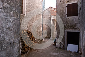 The alleys of Brsec, a small town west of Istria, in Croatia