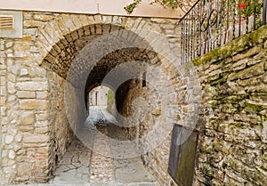 Alleys of mountain village in Tuscany photo