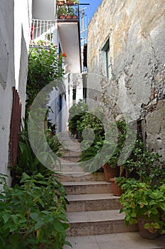 Alleyway in Diamante, village of the murales in Calabria photo