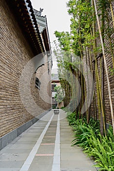 Alleyway between Chinese traditional buildings