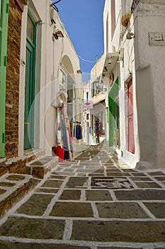 Alleyway on the Cycladic island of Ios, Greece