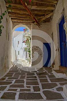 Alleyway on the Cycladic island of Ios, Greece