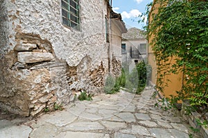 Alleyway in an old Greek town.