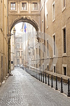 Alleyway in the old part of Rome, Italy