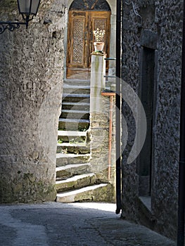 Alleyway and steps in Ancient village,Italy.