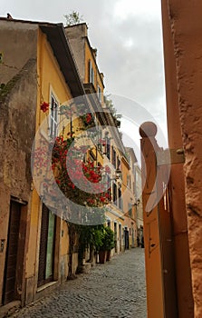 Alleyway in Trastevere, Rome, Italy