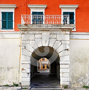 The alleyways in Corfu, Greece photo