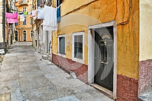The alleyways in Corfu, Greece photo