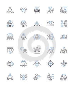 Alliance line icons collection. Unity , Partnership , Collaboration , Cooperation , Coalition , Teamwork , Synergy