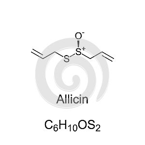 Allicin, the aroma of fresh garlic, chemical formula and structure