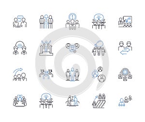 Allies line icons collection. Partnership, Friendship, Support, Unity, Bond, Collaboration, Alliances vector and linear