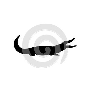 Alligator black sign icon. Vector illustration eps 10