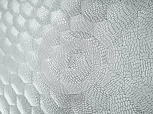 Alligator or crocodile white Leather hexagon stitched texture