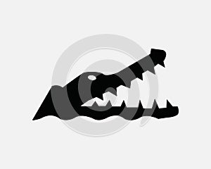 Alligator Head Icon Gator Crocodile Reptile Open Mouth Jaw Icon