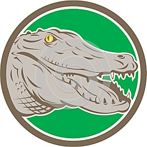 Alligator Head Snout Circle Retro photo