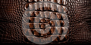 Alligator leather texture in brown color. Textured backgrouds and backdrops. Ai Generative illustration