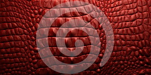 Alligator leather texture in red color. Textured backgrouds and backdrops. Ai Generative illustration