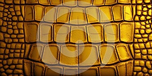 Alligator leather texture in yellow color. Textured backgrouds and backdrops. Ai Generative illustration