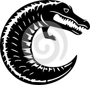 Alligator - minimalist and simple silhouette - vector illustration