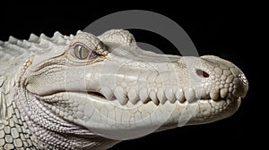 Alligator mississippiensis ,portait of the albino alligator. White alligator portrait. generative ai