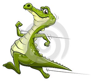 Alligator running vector art photo