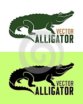 Alligator silhouette vector illustration