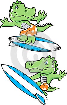 Alligator Surfing Illustration photo