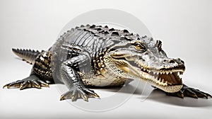 Alligator on white background