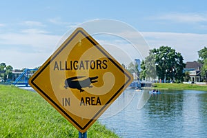Alligators in Area Sign on Bayou St. John