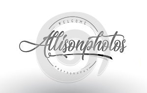 Allison Personal Photography Logo Design with Photographer Name.