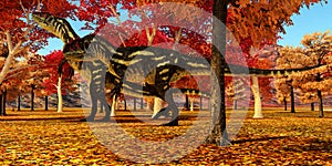 Allosaurus in Autumn