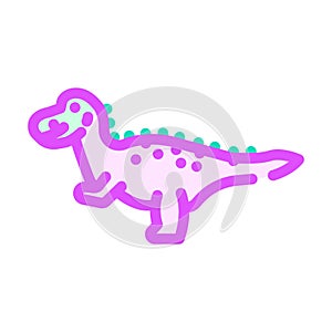 allosaurus dinosaur animal color icon vector illustration