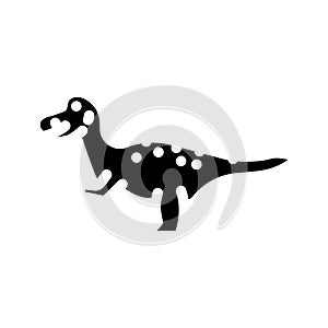 allosaurus dinosaur animal glyph icon vector illustration