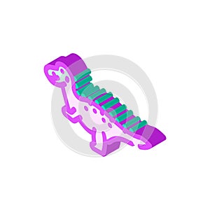 allosaurus dinosaur animal isometric icon vector illustration