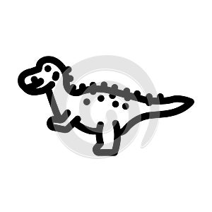 allosaurus dinosaur animal line icon vector illustration