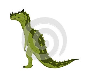 Allosaurus dinosaur flat icon. Colored isolated prehistoric reptile monster on white background. Vector cartoon dino